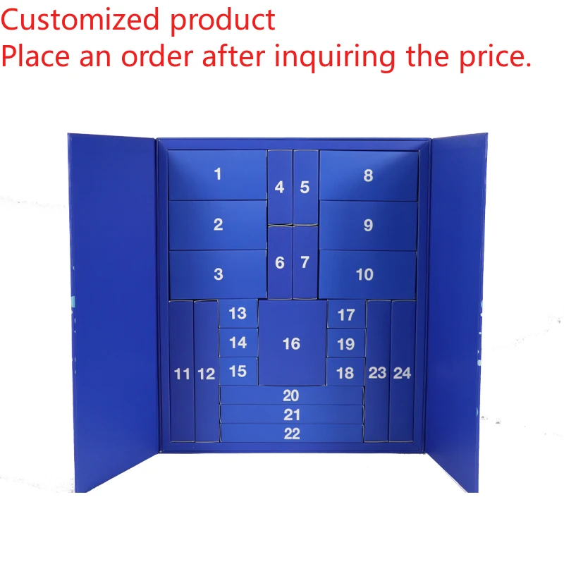 

Advent Calendar 24Pcs Christmas DIY Mystery Treat Box Surprise Paper Packaging Gift Boxes With Tray for Kids Children Holiday