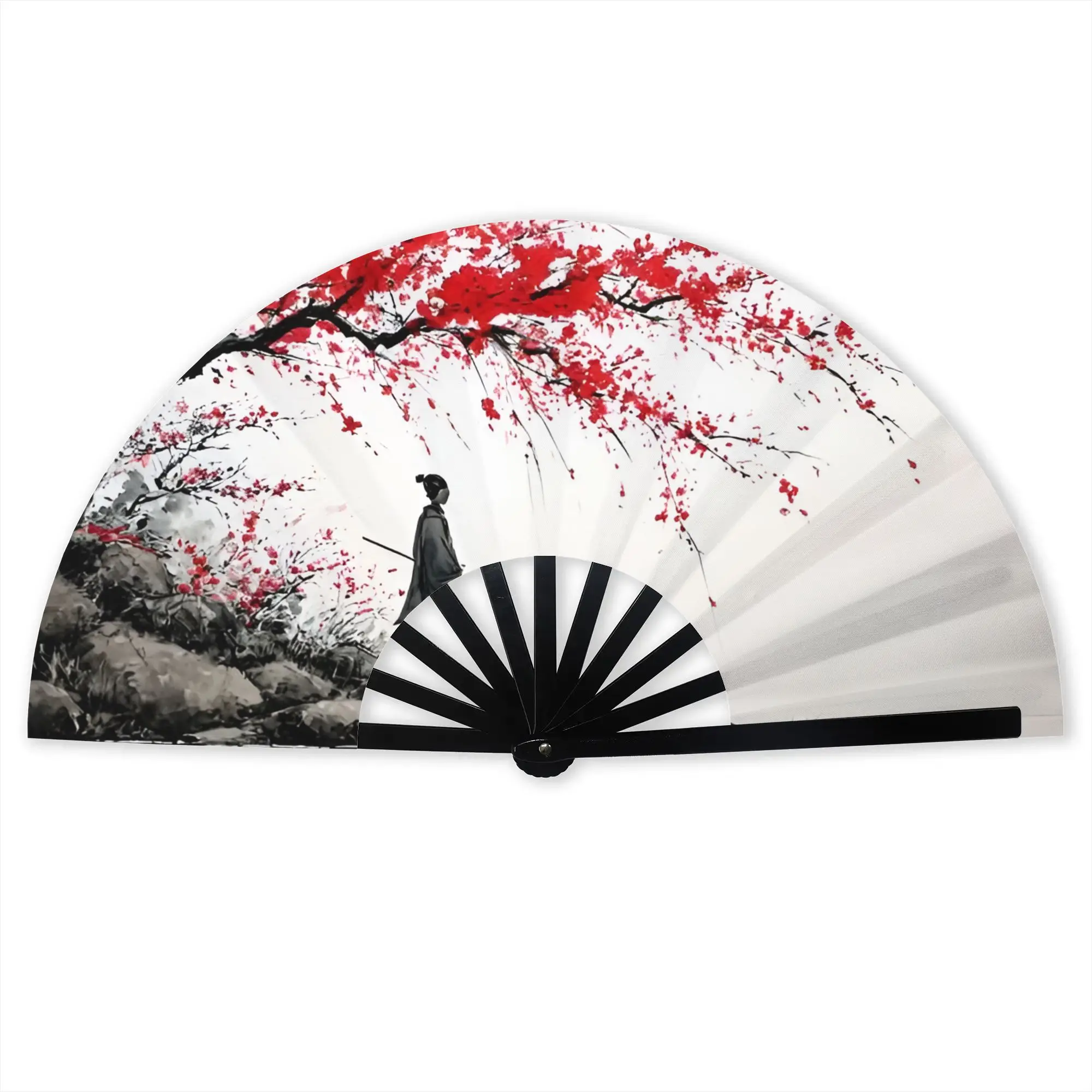 Customized Ancient Poetry  Portable Pocket Fan Camping  Polyester Folding Fan Chinese Dance Handheld Cooling Fans