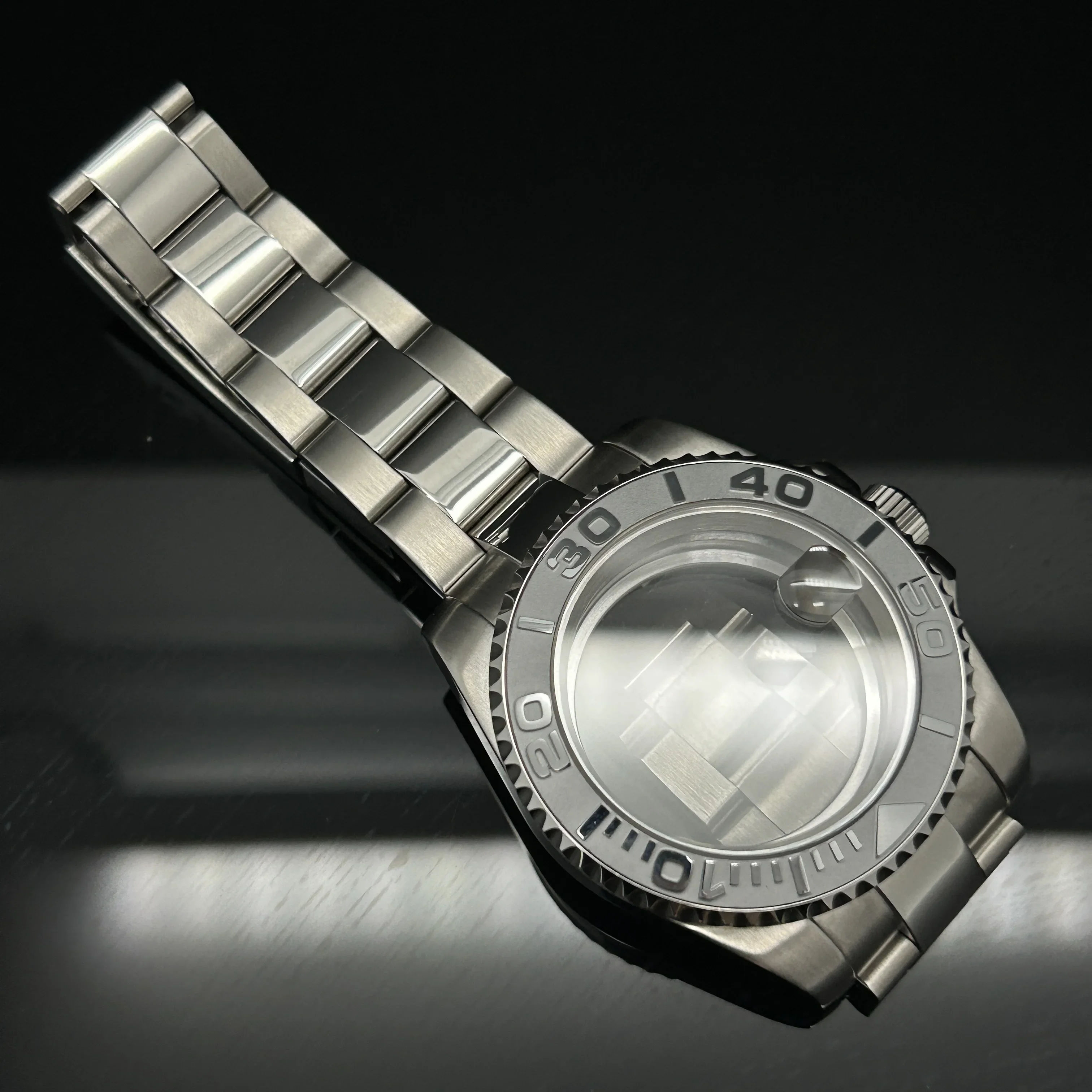 

40mm Modification Accessories Sapphire Case Strap for Seiko Yacht-Master Submarine NH35 NH38 NH36 NH34 NH38 Automatic Movement