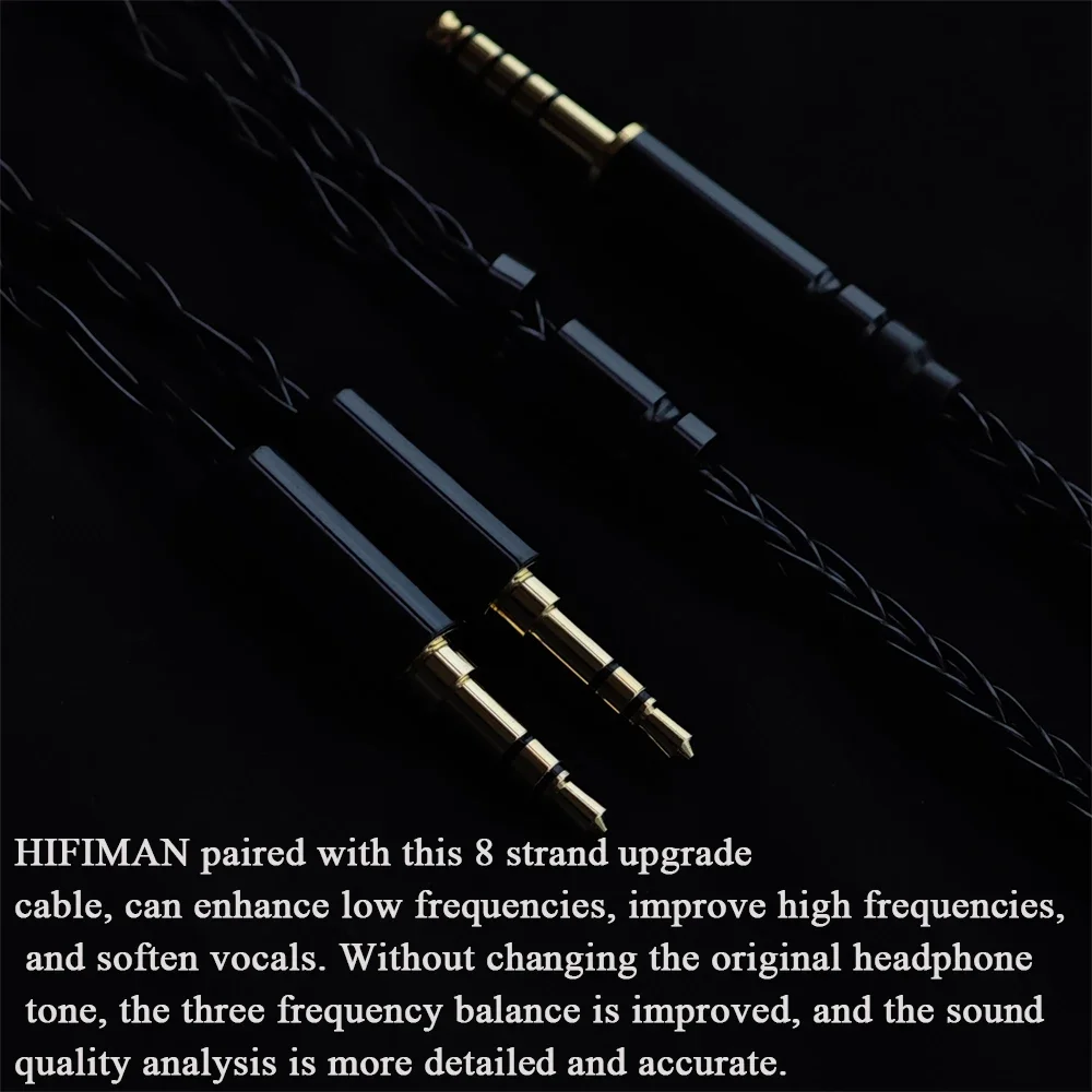كابل 8 أساسي لـ HIFIMAN Edition XS، Arya، HD400se، He400i، Ananda - ترقية مطلية بالفضة OCC مع 2.5 4.4 مم 3.5 مم مع ميكروفون