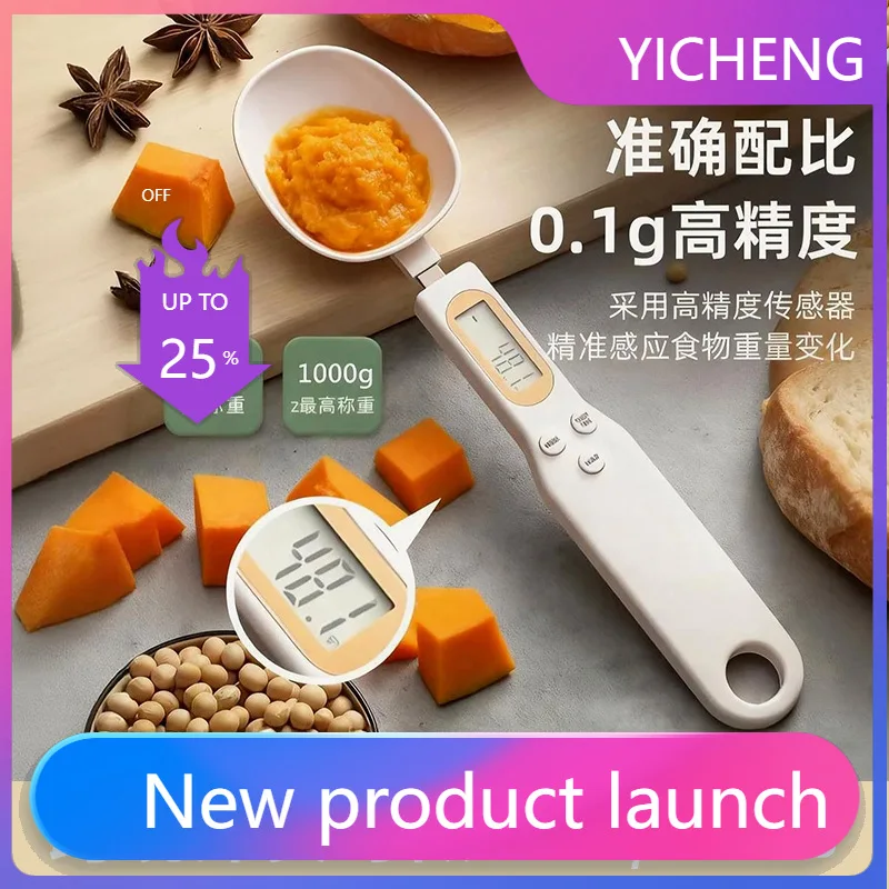 

Xl measuring spoon scale with graduations - rechargeable, accurate digital feeding scale for pets (cat & dog food)