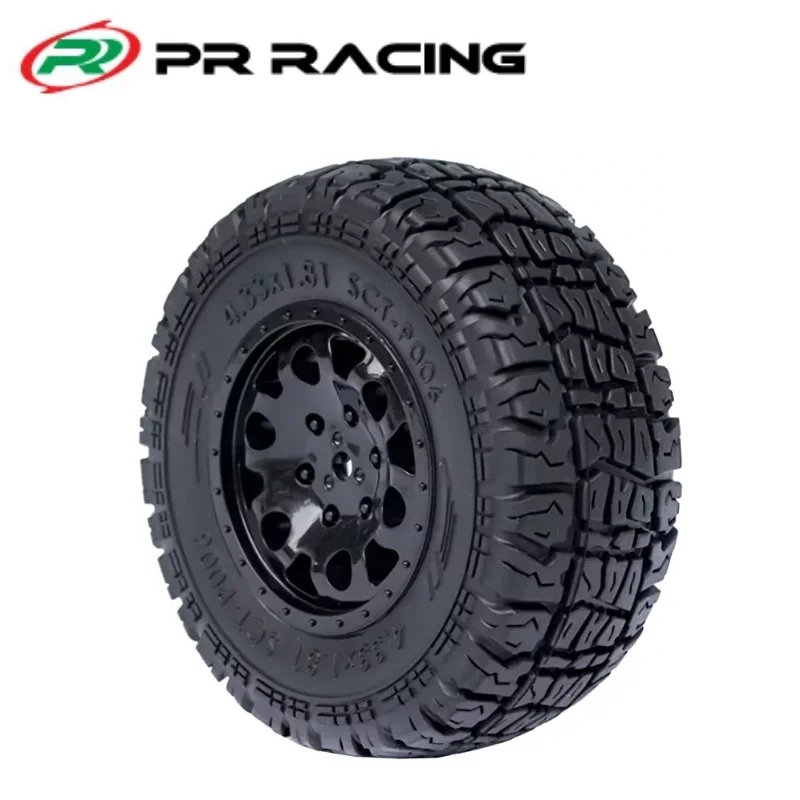 2 Chiếc PR Đua SCT-P006 1/10 Khóa Học Ngắn Xe Tải 0 ° Lệch Lốp Xe Có Lớp Xốp Chèn Đen Vành Bánh 12mm Hex AE Losi Chém ARRMA