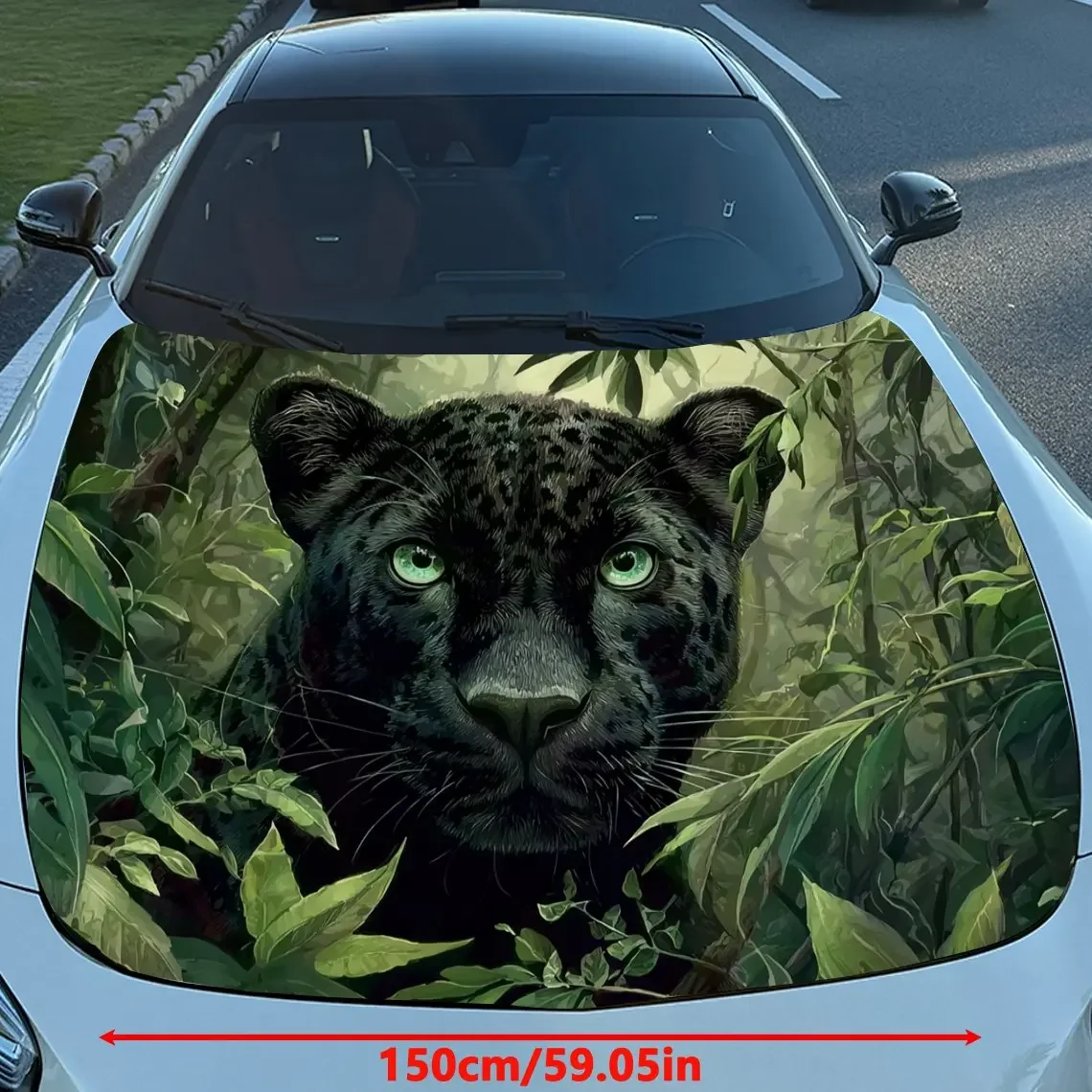 Cheetah In The Jungle Car Hood Decal - Durable PVC Vinyl Wrap For Engine Protection, Stylish Pattern & Bold Design, Perfect For