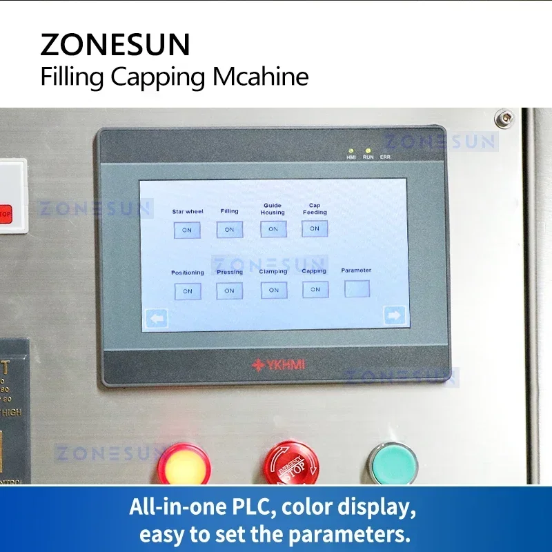 Zonesun ZS-AFC7A máquina automática de tampagem e enchimento de garrafas conta-gotas para embalagens de gotas oculares de perfume de óleo essencial