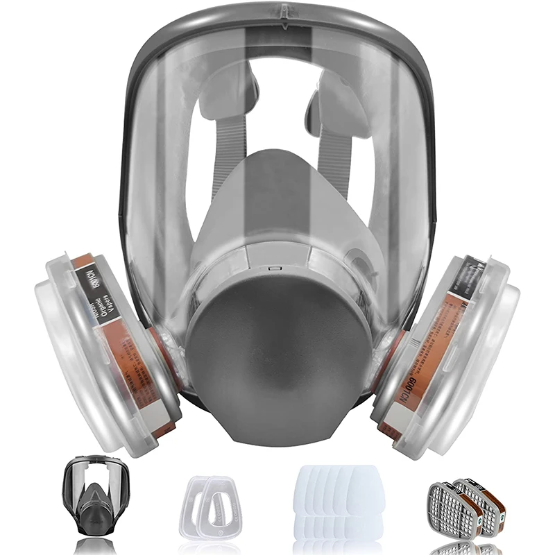 Protection Mask Gas Set Security Construction Work Cap Security Glasses Facial Chemical Respirator Safety Helmet Supplies Rescue