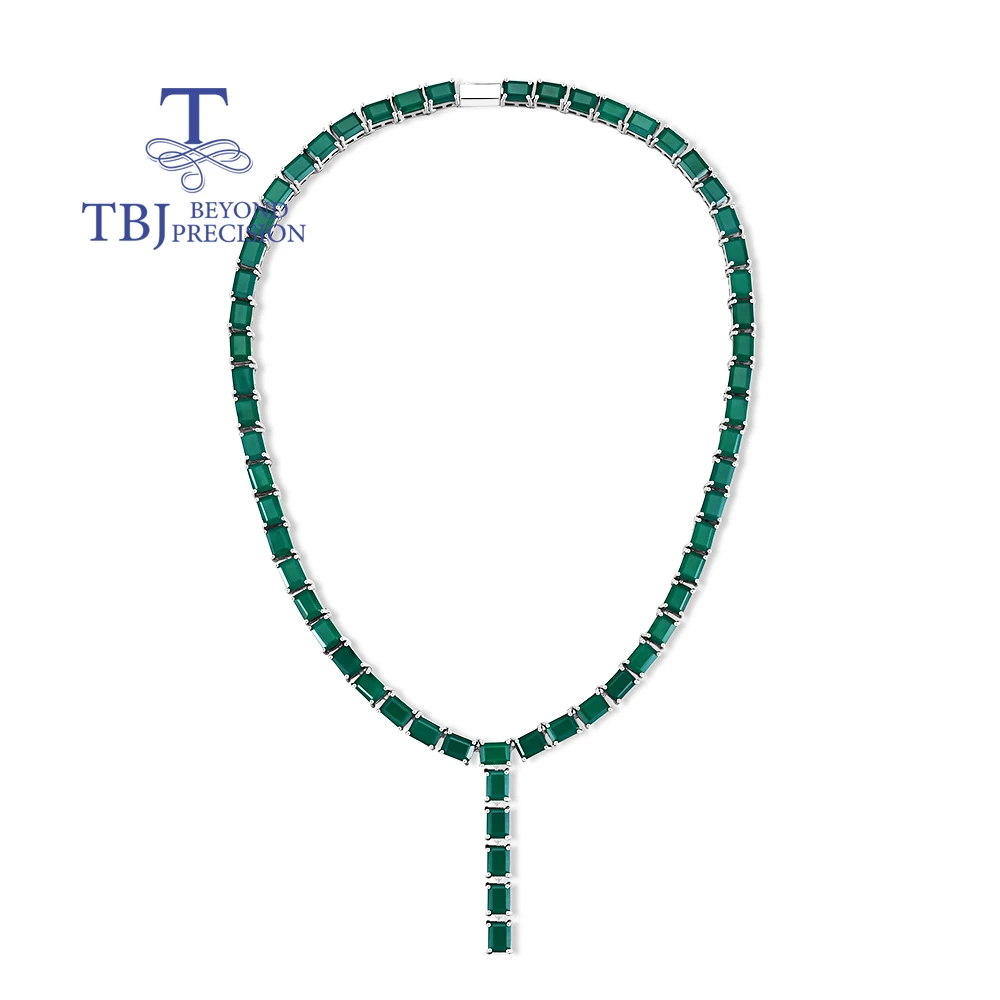 

Luxury noble natural green agate light luxury necklace S925 silver elegant fine jewelry for ladies banquet & engagement gifts