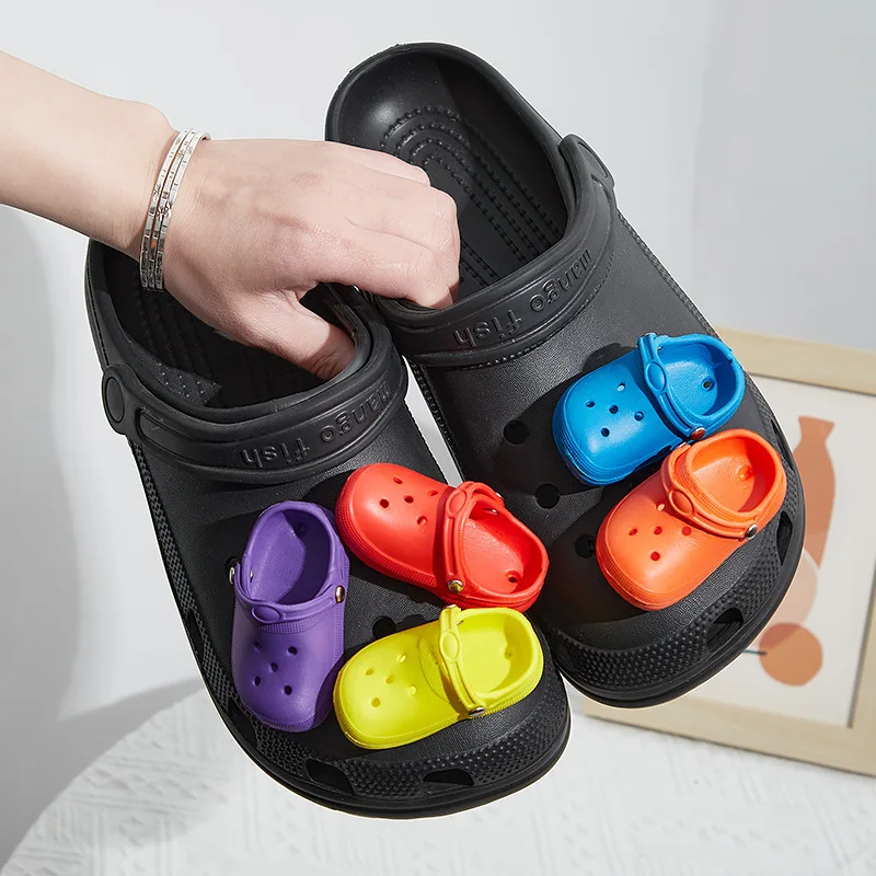 1Pcs Colorful Shoes Pins Shoes Charms PVC Decoration Cute Mini Shoes Accessories For Kids Adult Hole Shoes Sandals Slipper Bulk