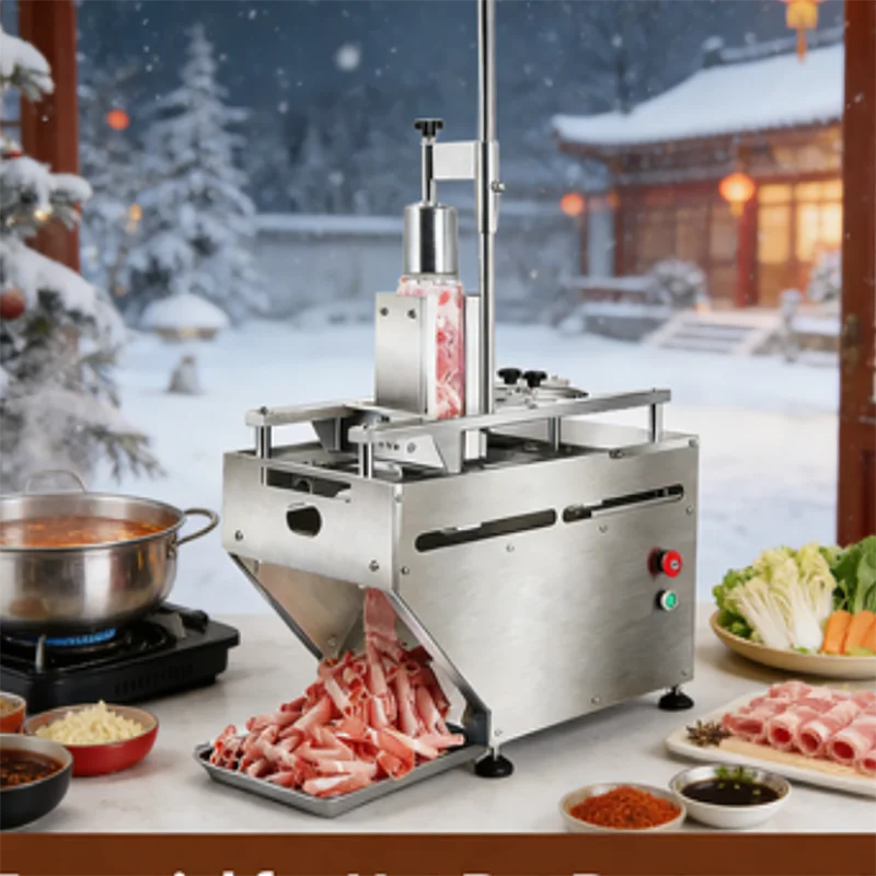 High Speed Electric InduGLrial Automatic Frozen Pork Belly Roll Beef Butchery Meat Cutting Machine Price
