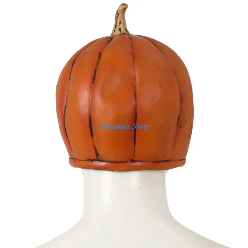

U2JC Children Halloween Helmet Realistic Pumkpin Headgear for Boys Girls Cosplay