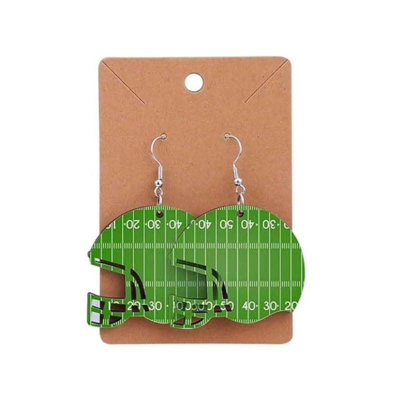 50 Pcs Heat Transfer Football Ear Drops Unique Helmets Earwear Jewelry for Party
