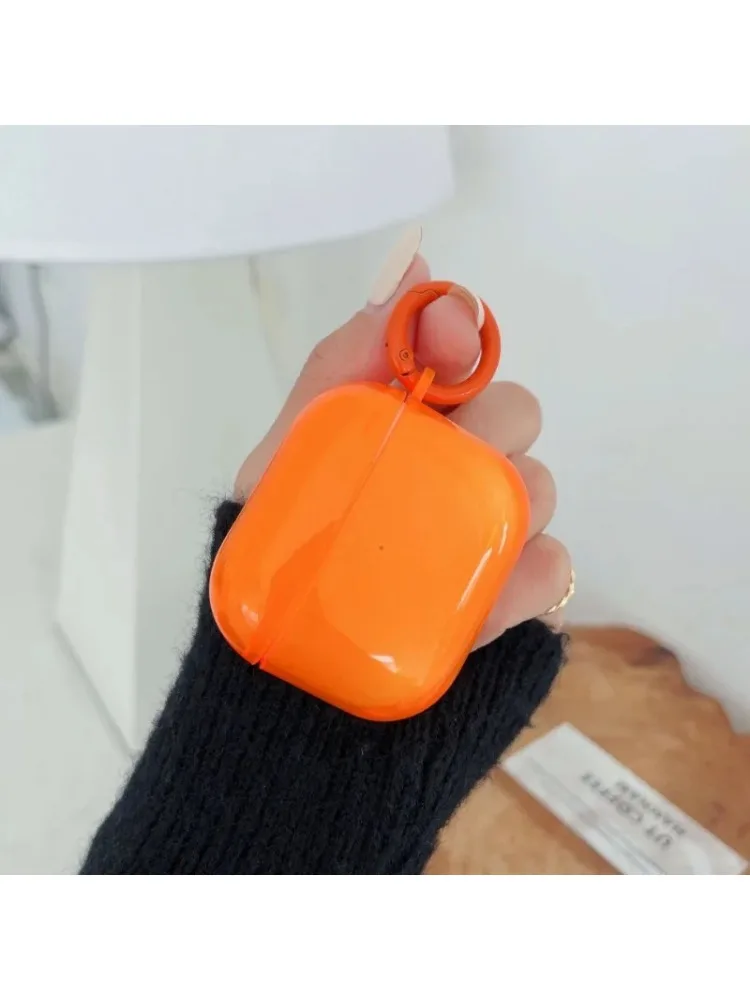Étui de protection transparent en TPU souple fluorescent pour AirPods Pro Air Pods 4 3 2 1, housse pour écouteurs couleur bonbon EJBHT06