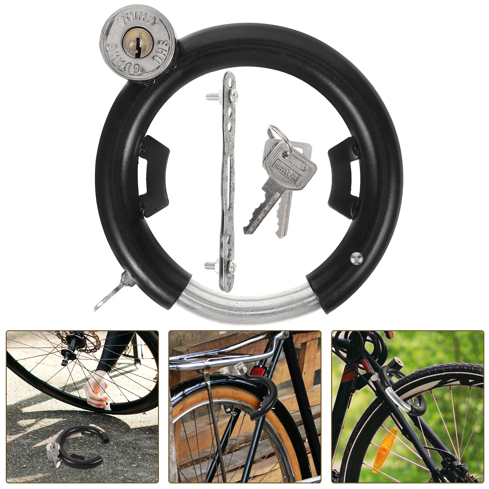 

Bicycle Lock Anti-theft Bold Round Accessories Daily Use Bike Car Stainless Steel