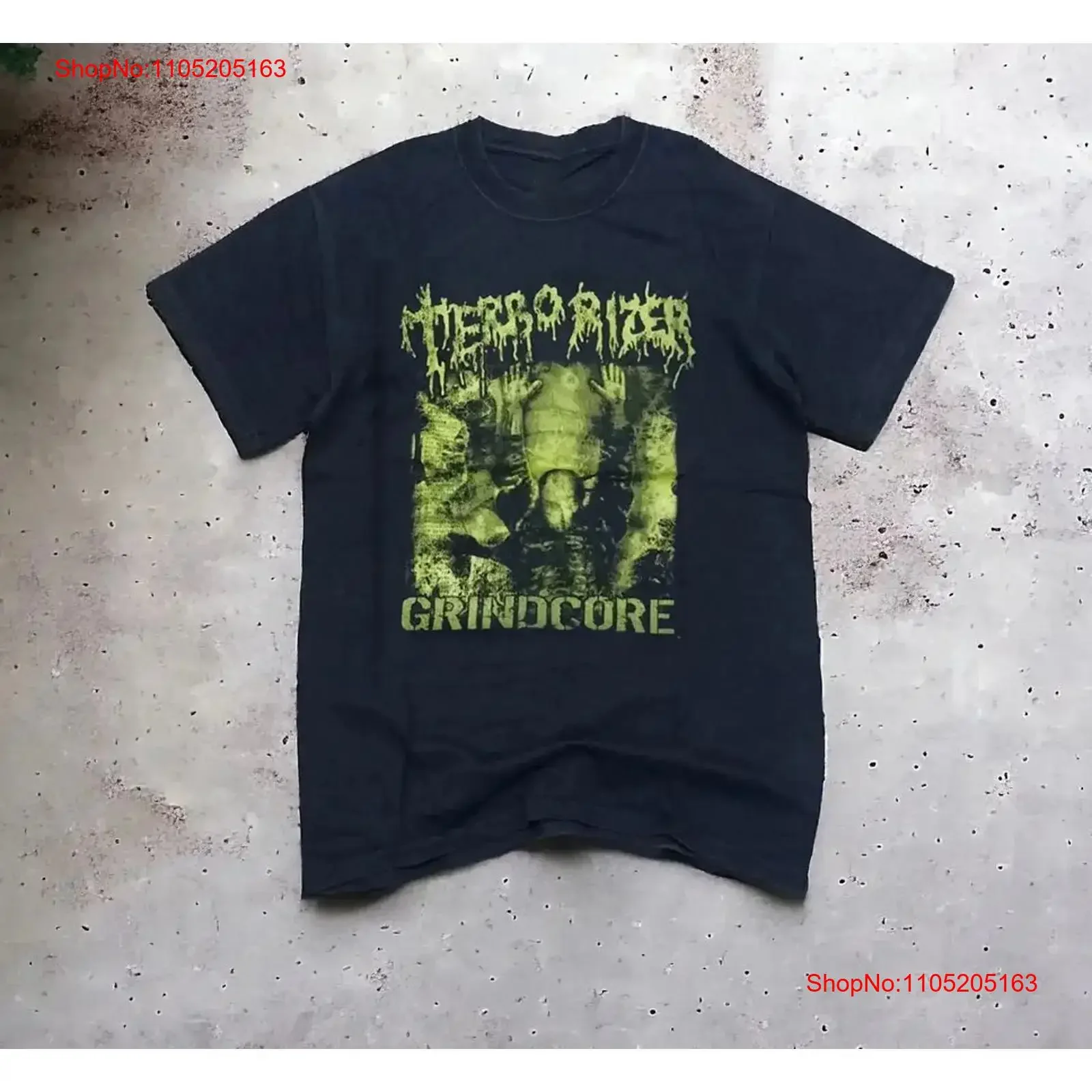 الإرهاب الفرقة Grindcore ألبوم أسود تي شيرت القطن الكبار CS862 خمر غسلها امتدت للجنسين تنفس تنوعا الموضة #1