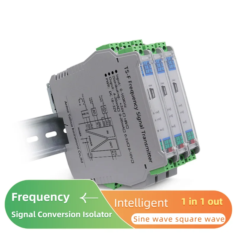 Sine Wave Pulse Square Wave Frequency Programmable Hz/KHz Signal Isolation Transmitter Frequency Converter Module 4-20mA