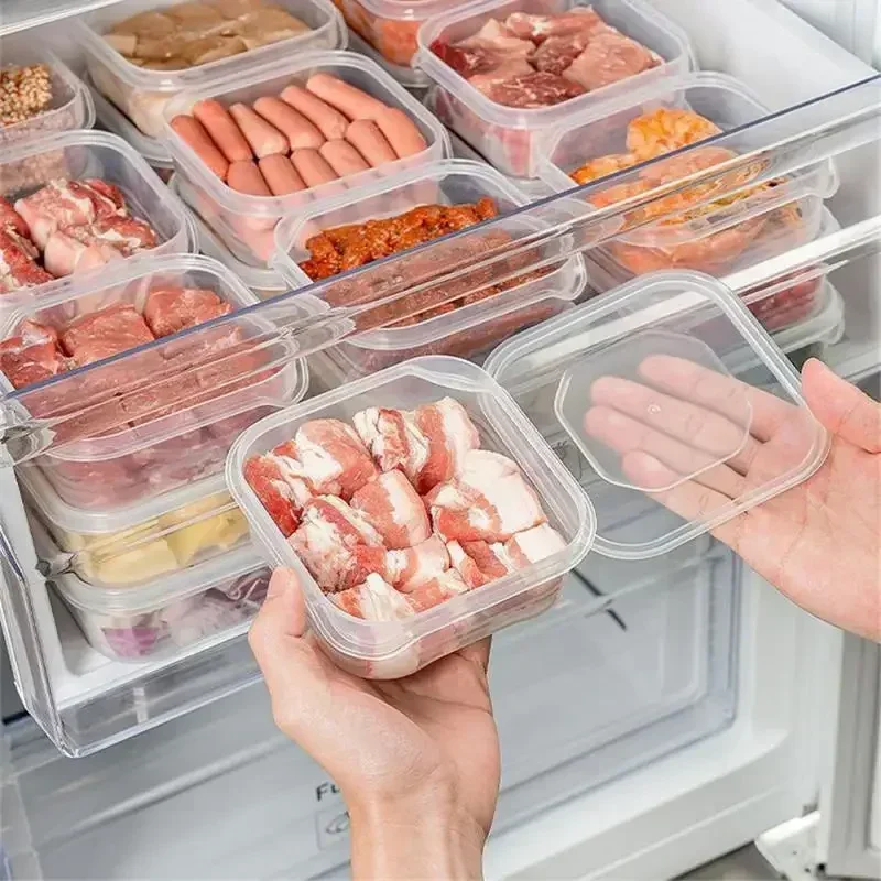 Frozen Meat Preservation Box Refrigerator Food Retain Freshness Transparent Storage Jar Home Kitchen Vegetable Storage Organizer