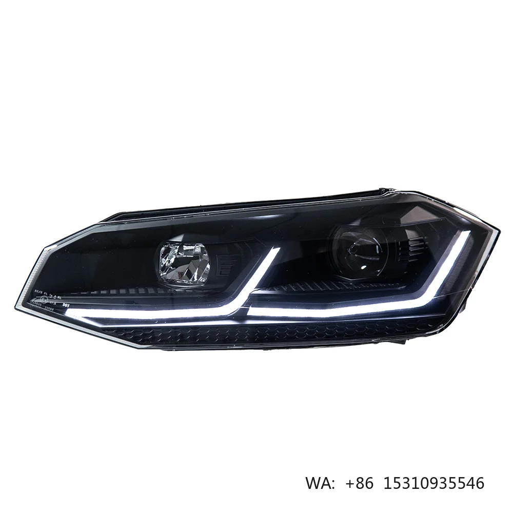 2PCS AKD Head Lamp for Polo LED Headlight Projector Lens 2017-2021 Vento Virtus Dynamic Signal Drl Automotive Accessory