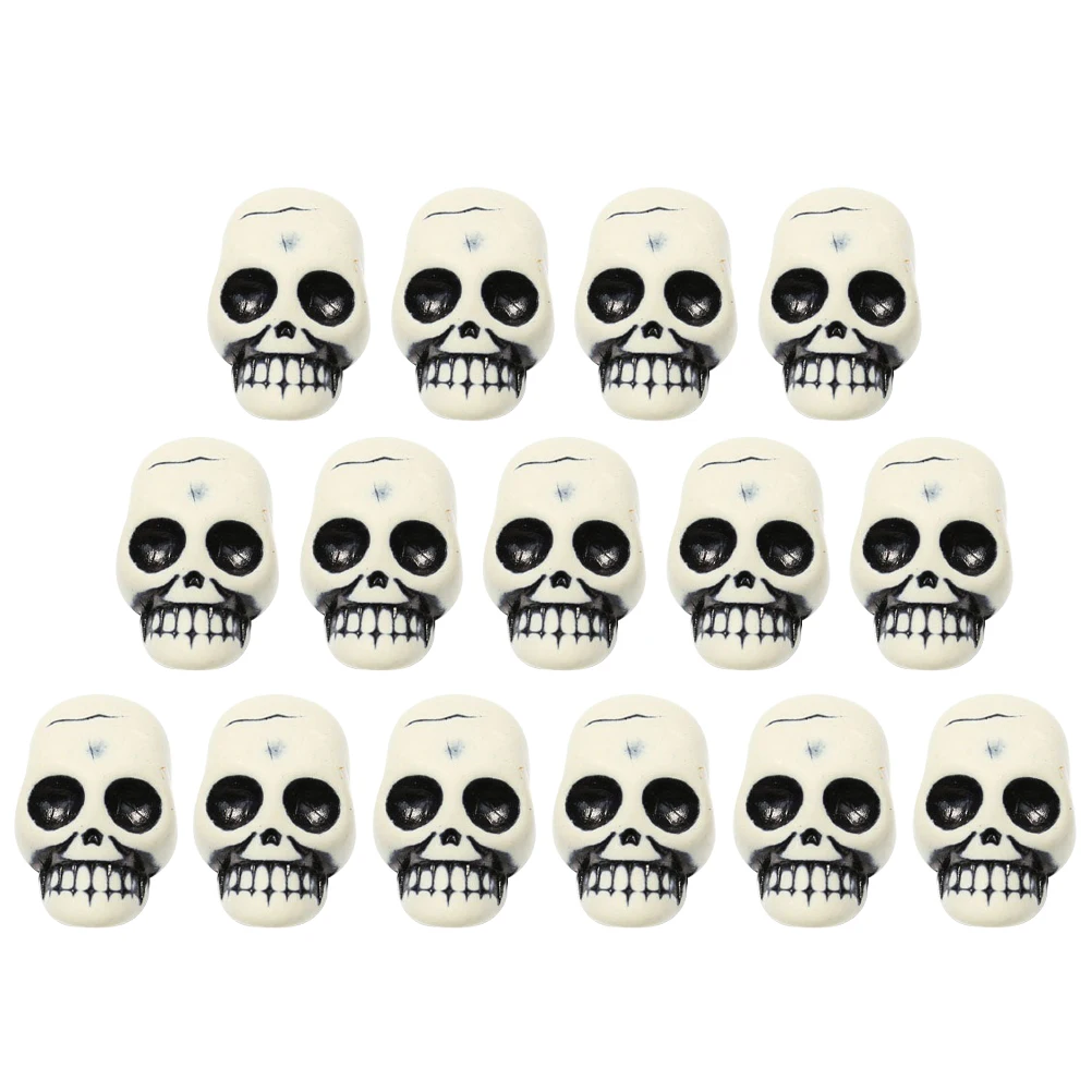 

25pcs Halloween Decoration Human Head Ornament Desktop Small Head Resin Material Creepy Skull Decor For Party