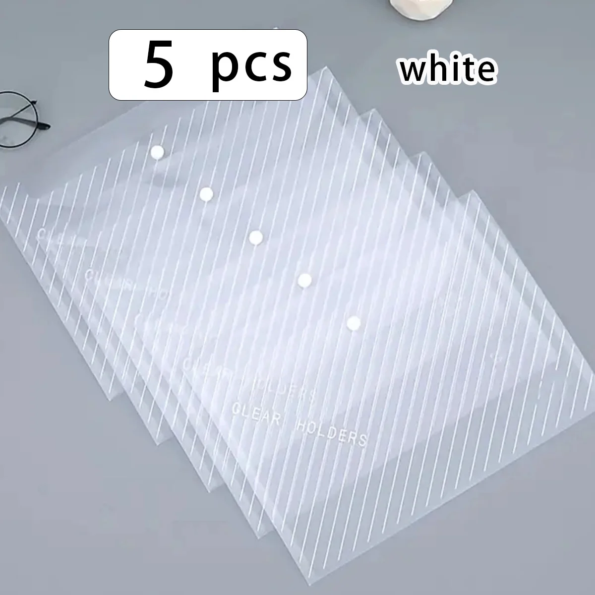 

5-10 Pack Plastic Envelope, Clear Reusable PP Envelope Waterproof Folder with Button, A4 Size, For School Office Supplies