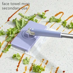 Face Towel Mop Multifunctional Lazy Hands-Free Flat Mop for Floor/Window 360° Rotating Mini Mop Wipes Home Kitchen Cleaning Tool