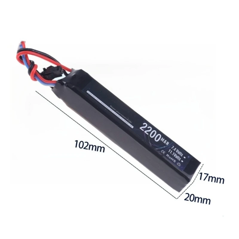 11.1V 2200mAh Lithium-ion Battery 30C High Rate for Electric Toy Soft Air Gun Water Gun Rechargeable Batteries
