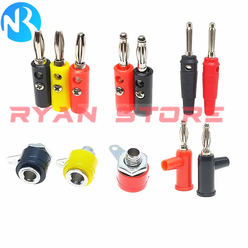 10Pcs 4MM Banana DIY Plug Audio Speaker Jack Amplifier Adapter Screw Terminal Male Female Binding Post Socket Connectors