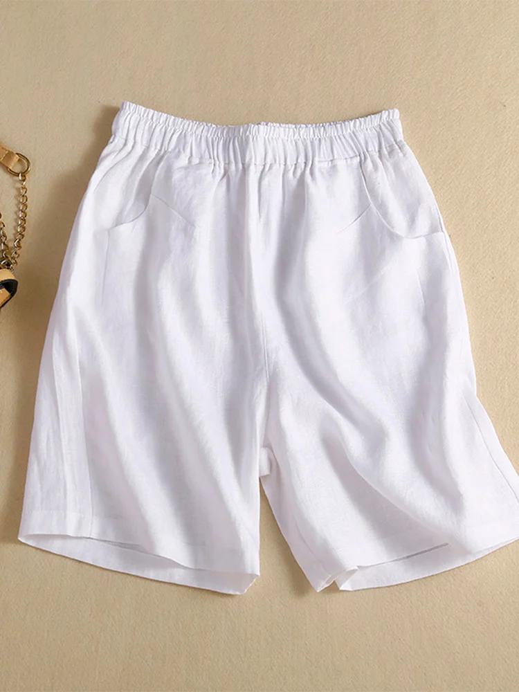 Cintura alta calças de perna larga feminina casual algodão linho orts calças alongadas retro sle coleção verão