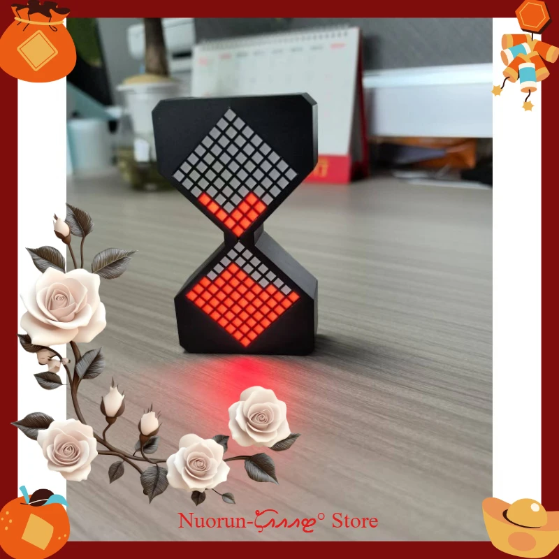 Wireless Charging LED Night Light 3D Sandglass Timer USB Desk Lamp Bedside Decor Gift