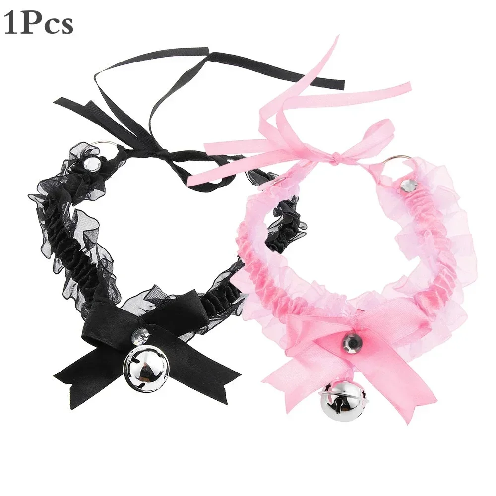 2026 Spitzen-Ästhetik Schleifenknoten Glocken-Choker-Halskette Niedlicher Gothic-Kragen für Damen Einfacher Sexy Lieblicher Anhänger Modeschmuck – Detail 1