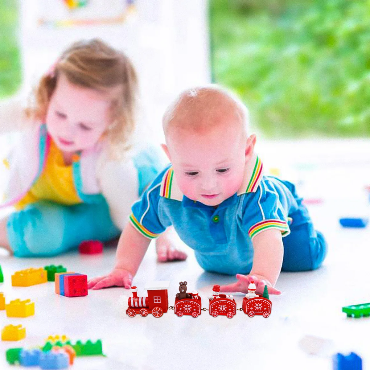 احتفالي قطار خشبي ديكور عيد الميلاد منضدية زخرفة عيد الميلاد سطح المكتب الزينة لقضاء عطلة حفلة الاطفال الاحتفال الحرفية