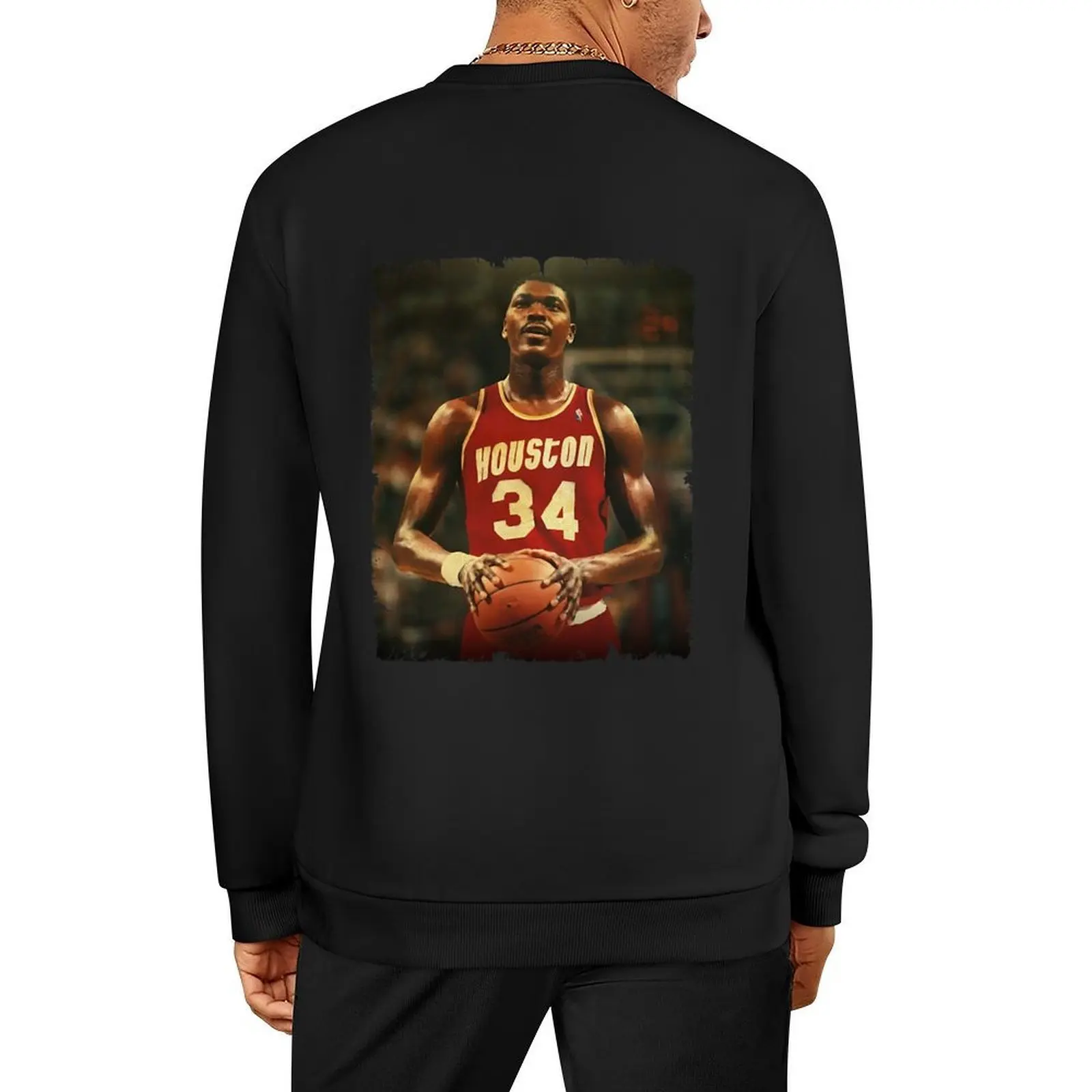 

Hakeem sport Olajuwon Hakeem sport Olajuwon Vintage Design Of Basketball 70s Pullover japanese style men wear sweatshirt men