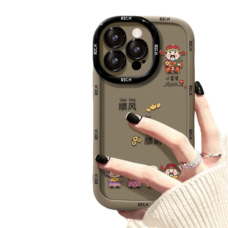 애플 16 케이스, 새로운 아이폰 13, 부의 신 14 프로 맥스 퍼프 케이스, 12 미니에 적합