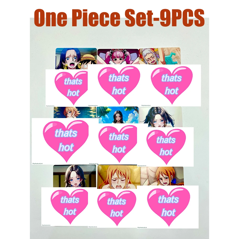 9PCS One Piece Card Anime Waifu Carte fatte a mano Kawaii Boa Hancock Nami ACG Periferiche da collezione Giocattoli Regali di compleanno speciali