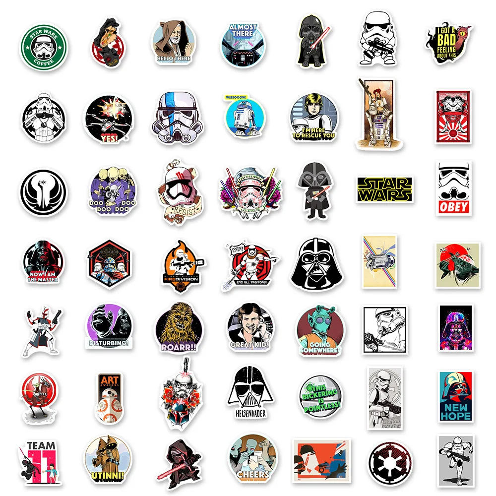 10/30/50/100pcs Disney Star Wars Movie Stickers DIY Laptop Skateboard Phone Cartoon Graffiti Sticker Cool Decals Kids Toys Gift