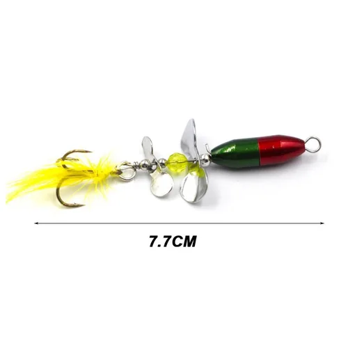 Imagen 2 del producto Señuelo de pesca giratorio con lentejuelas, cebo Wobbler de 10g/7cm con aparejos de pesca de plumas para lubina, trucha, perca, Lucio