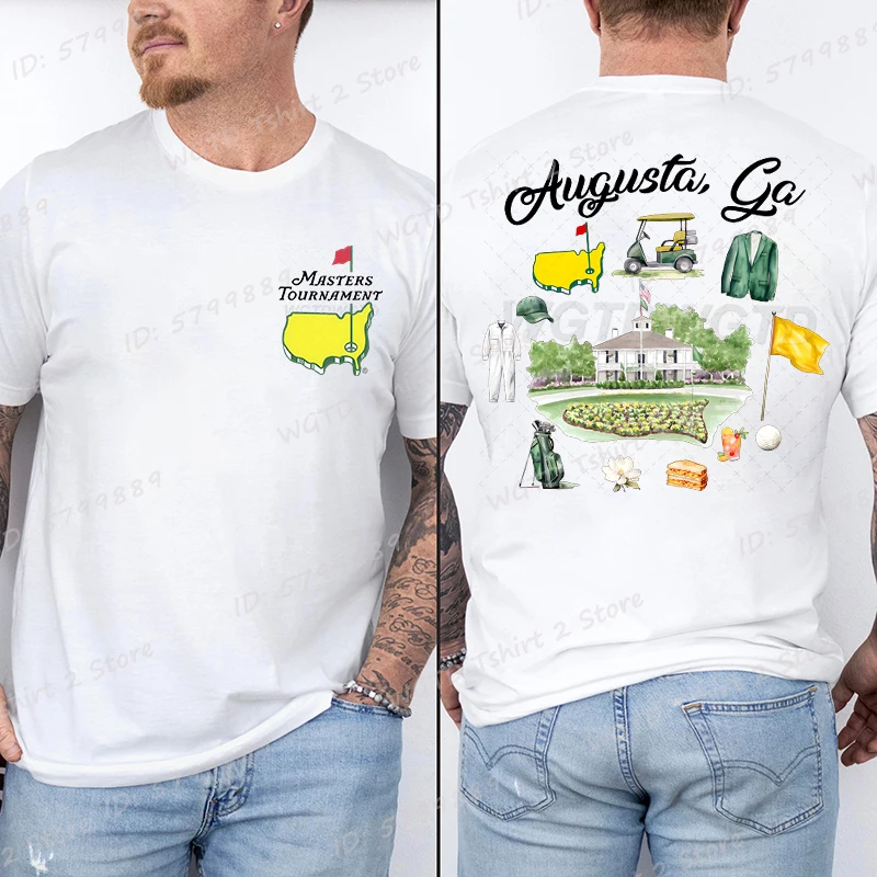 Camiseta de Golf Augusta The Masters 2025 Masters, camiseta de torneo de Golf para mujeres y hombres, camisetas informales divertidas Unisex de manga corta con cuello redondo