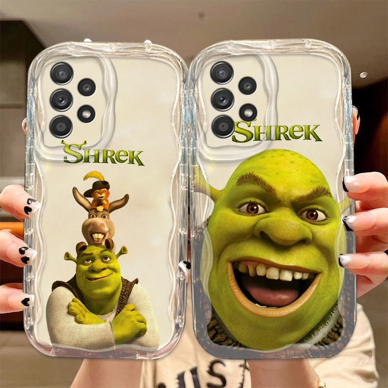 Funny Cartoon Shrek Disney For Samsung Galaxy S24 S23 S21 S21 S20 Ultra Plus FE Soft Transparent Wave Oil Phone Case