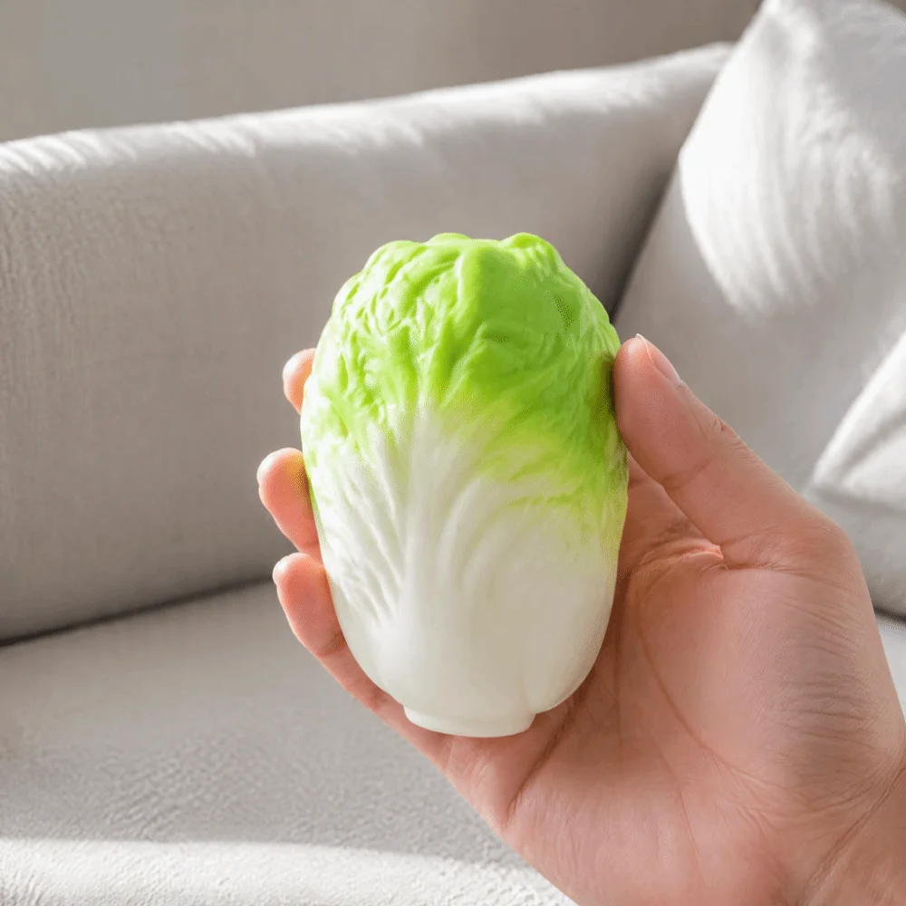 Funny Caramel Cabbage Squeeze Fun Release Crispy Sound Vegetable Fidget Pinching Food Shaped Simulation Squishy Adults