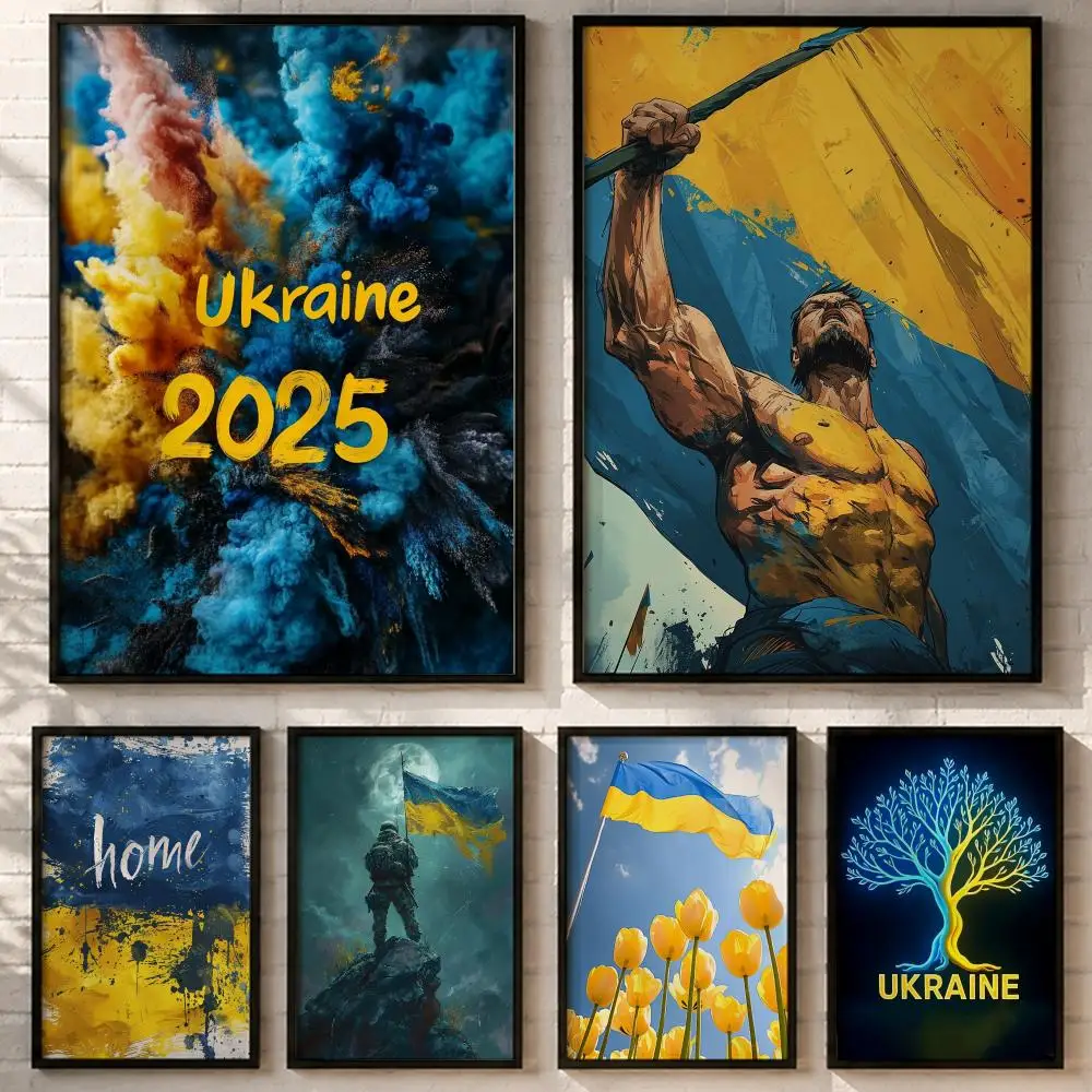 Ukraine National Symbol Poster HD poster wall art self-stick no-residue for home cafe office great gift