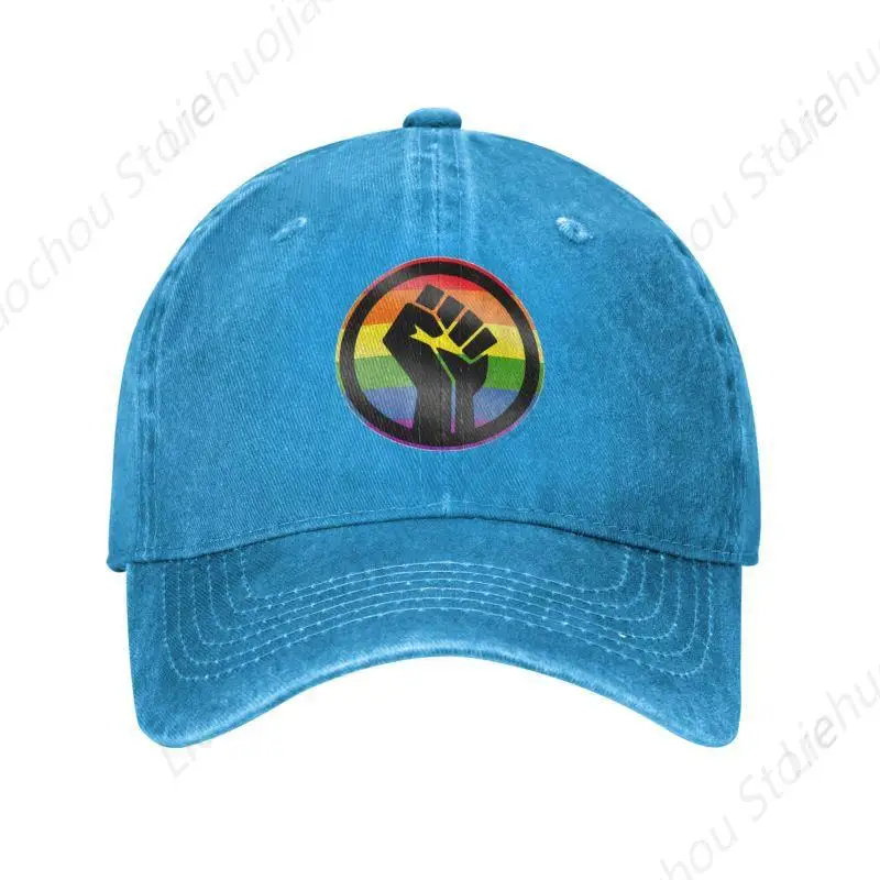 Gorra de béisbol con puño negro para hombre y mujer, gorro de algodón personalizado, transpirable, LGBT, ropa de calle