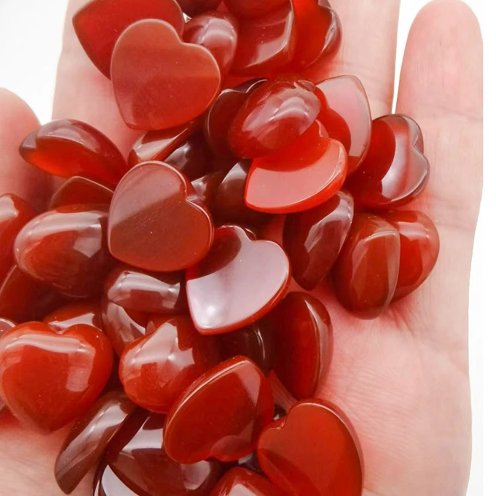 Heart Shape Cabhchon 15*15mm Red Agate Loose Gemstone for Making Jewelry