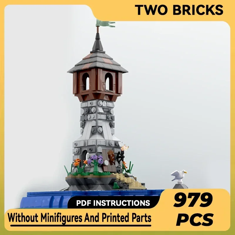 Moc Building Blocks Modular Castle Model Mini Lighthouse Technical Bricks DIY Assembly Christmas Toys For Child Holiday Gifts