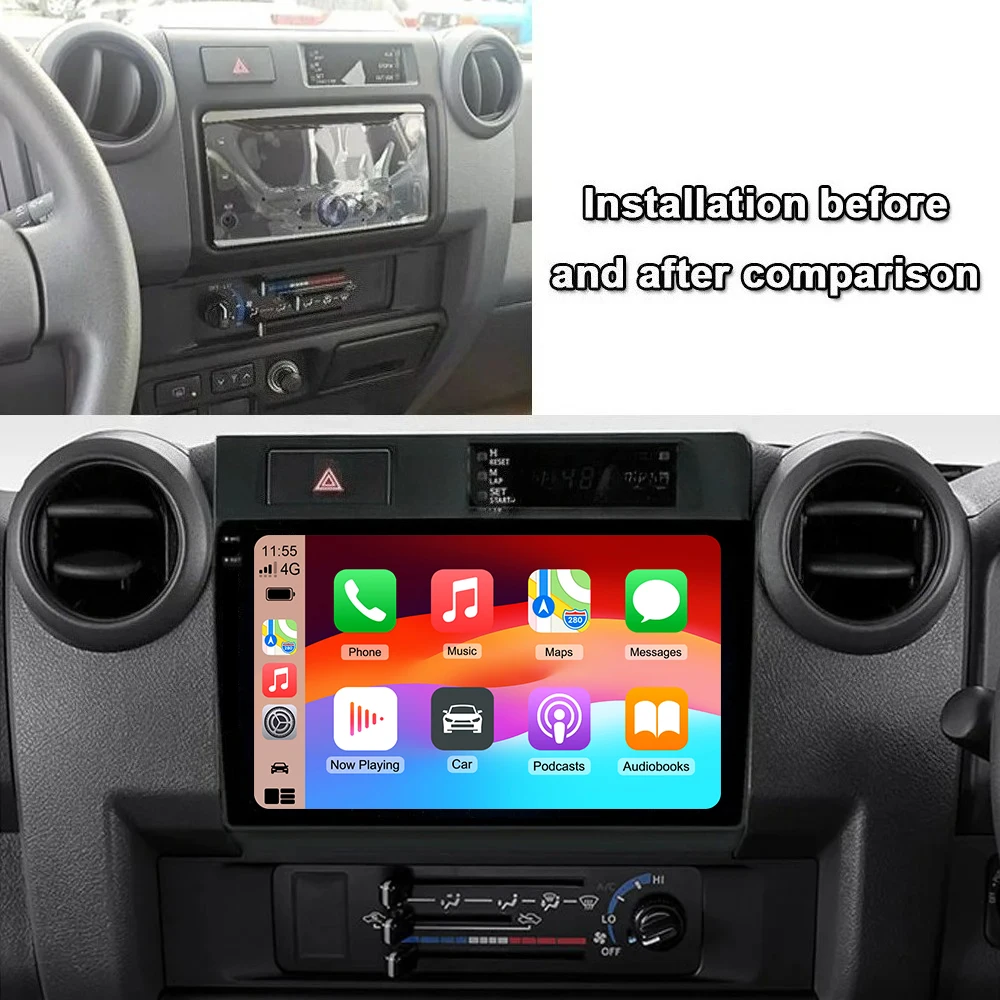 Modify For Land Cruiser 70 2007-2020 Wireless Carplay Car Multimedia Player Upgrade Touch Screen Android Auto carplay Universa