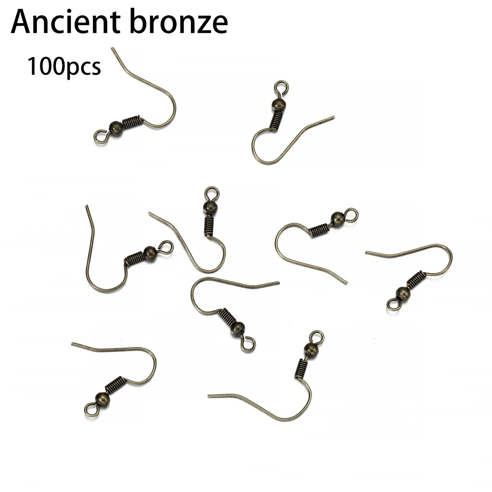 100/300 Stks/partij Hypoallergene Oorbelhaak Kit Mixkleur Oordraden Vishaken Open Springringen Oordopjes Voor Diy Sieraden Maken