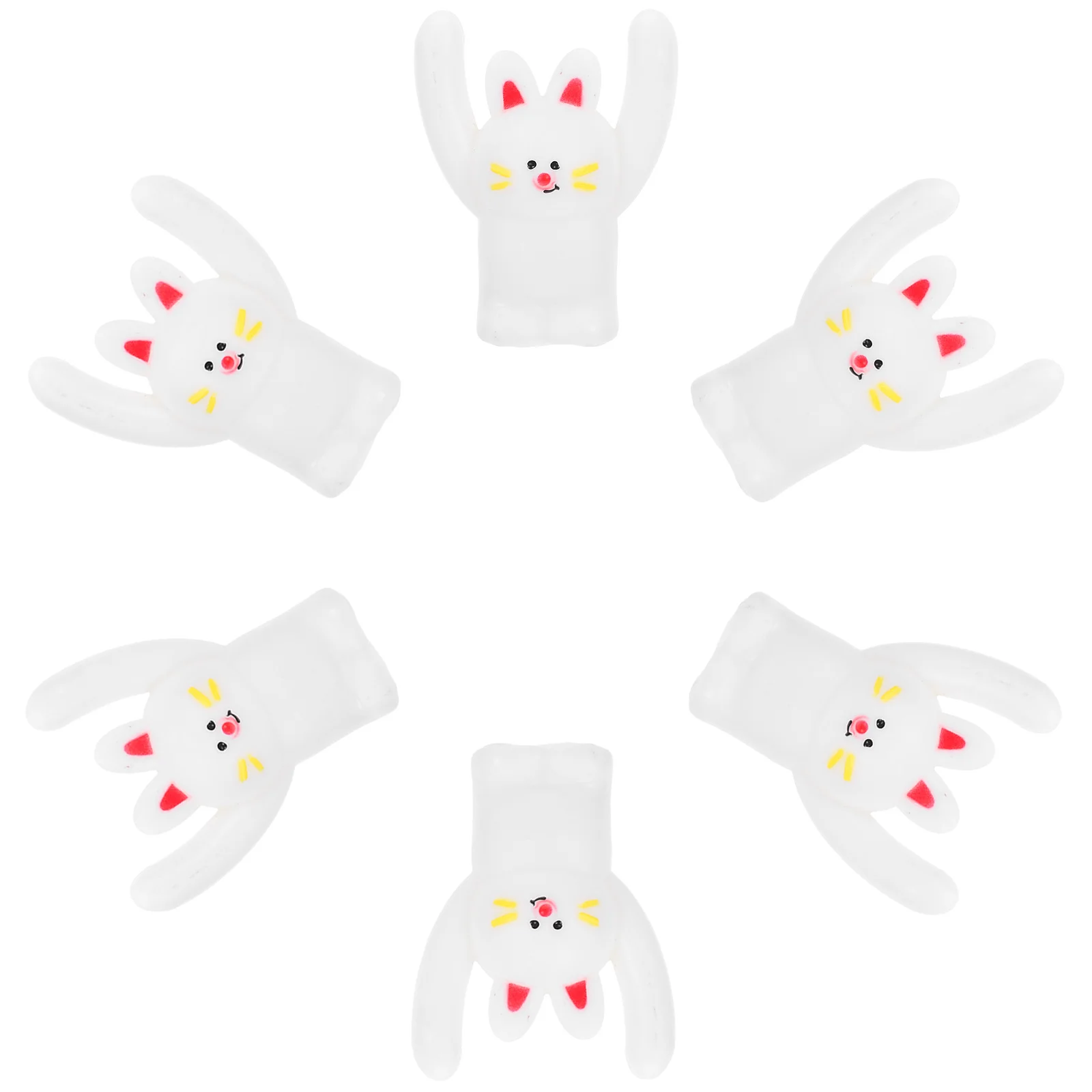 6Pcs Adorable Rabbit Photo Memo Holders Desktop Pink Cartoon Clip Card Holder for Table Display Paper Card Holder