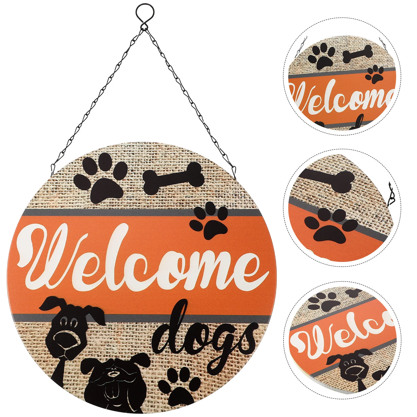 

Iron Art Round Wall Decor Wear-Resistant Welcome Sign Front Door Hanging Pendant Porch Decor Door Accessory