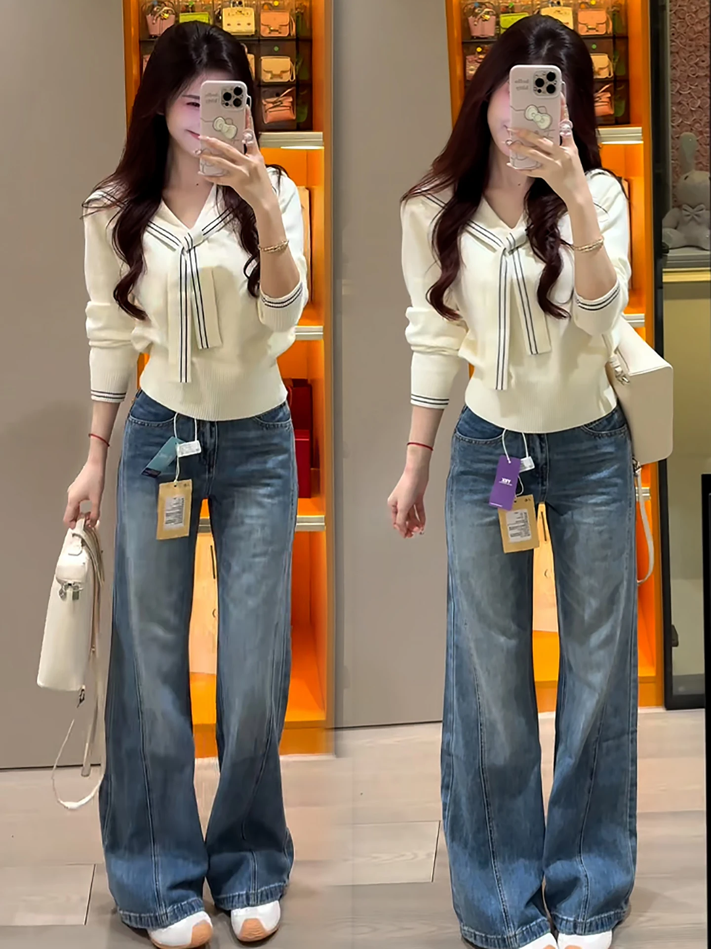 Sli Long Sve Pull tricoté pour femme Faionable Beau haut de gamme Ele Top Design unique Trajet Sle Coréen L...