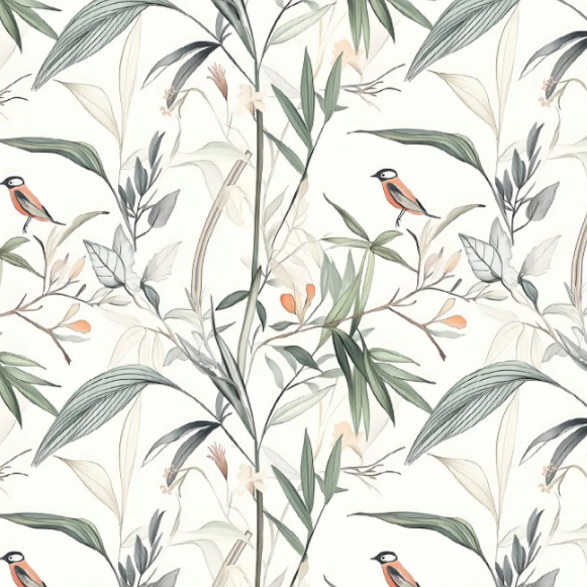 ورق جدران قابل للتقشير واللصق على شكل زهور أوراق خضراء ورق اتصال للطيور DIY ورق حائط ذاتي اللصق قابل للإزالة لفة الفينيل للخزانة #6