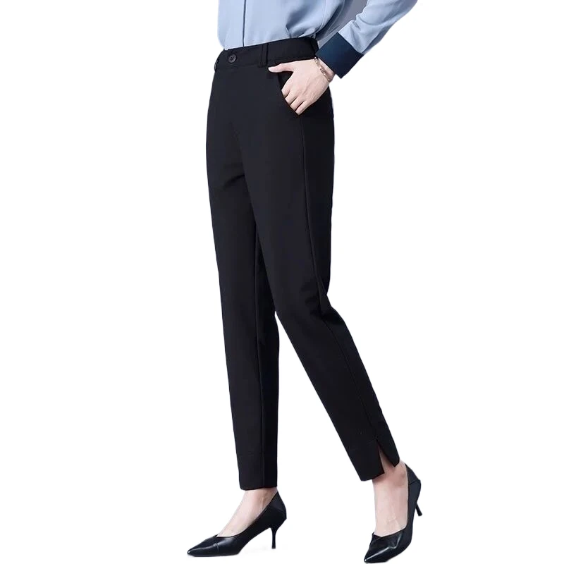 

Black Khaki Suit Pants Women High Waist Pants Office Formal Work Trousers Female Elegant Casual Straight Pants Woman