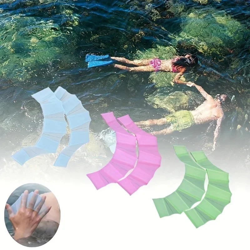 1/2/3Pair Silicone Webbed Swim Gloves, For Enhanced Stroke Power & Speed, Swimming Training & Snorkeling Gear For Adults
