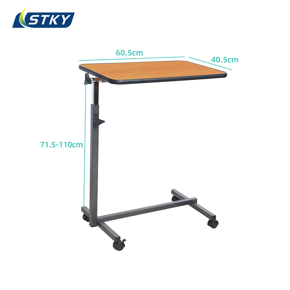 أثاث المستشفى الشهير المحمول المائل فوق طاولة السرير طاولة عشاء المريض مع عجلات #2